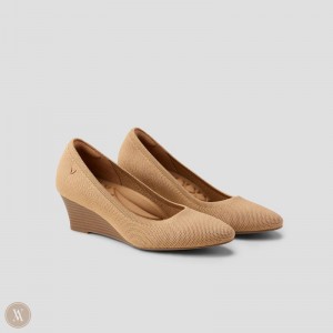 Dámské Podpatky VIVAIA Almond-Toe Klín Tamia Klínku Pro Nutmeg | ULV-9640