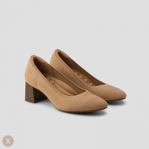 Dámské Podpatky VIVAIA Almond Toe Tamia Block Heel Nutmeg | QZI-6576