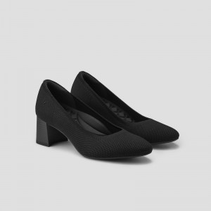 Dámské Podpatky VIVAIA Almond Toe Tamia Block Heel Černé | WLM-7836