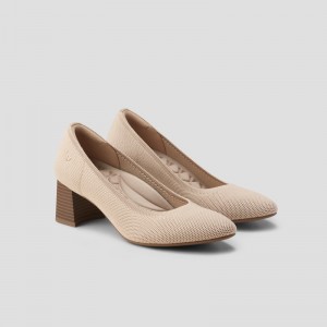 Dámské Podpatky VIVAIA Almond Toe Tamia Block Heel Almond | DKN-2618