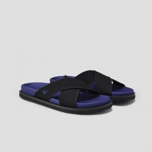 Dámské Nazouváky VIVAIA Criss Cross Straps Natalia Černé | CYX-9339