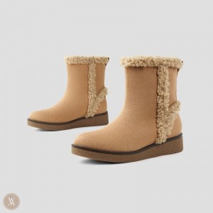 Dámské Botičky VIVAIA Faux Fur Ankle Courtney Hnědé | MVC-9782