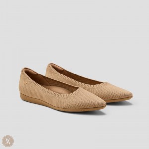 Dámské Ploché Boty VIVAIA Lightweight Pointed-Ballet Aria CloudWalker Nutmeg | GQW-4416