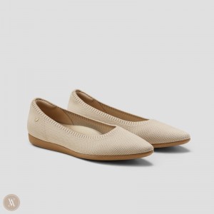 Dámské Ploché Boty VIVAIA Lightweight Pointed-Ballet Aria CloudWalker Almond | PPL-8377