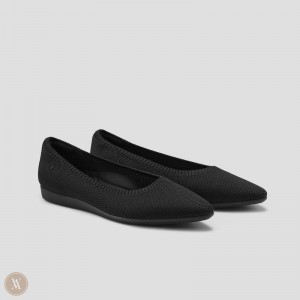 Dámské Ploché Boty VIVAIA Lightweight Pointed-Ballet Aria CloudWalker Černé | OVA-3382