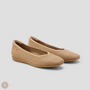 Dámské Ploché Boty VIVAIA Lightweight Square-Toe V-Cut Margot CloudWalker Nutmeg | CQC-7878