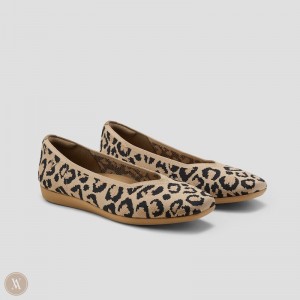 Dámské Ploché Boty VIVAIA Lightweight Square-Toe V-Cut Margot CloudWalker Tmavě Leopard | EDH-4317
