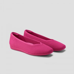 Dámské Ploché Boty VIVAIA Lightweight Square-Toe V-Cut Margot Walker Pitaya | AYO-8839
