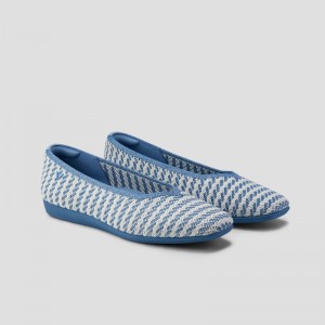 Dámské Ploché Boty VIVAIA Lightweight Square-Toe V-Cut Margot Walker Proužek | FZO-5047