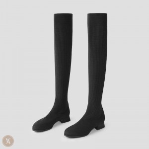 Dámské Boty VIVAIA Over-Knee Water Repellent Wool Madeline Černé | IZZ-5814