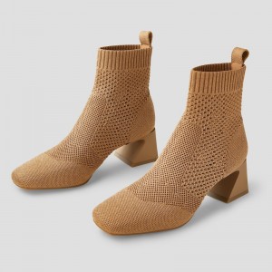 Dámské Boty Na Podpatku VIVAIA Perforated Block Melissa Nut Me | OPG-1558