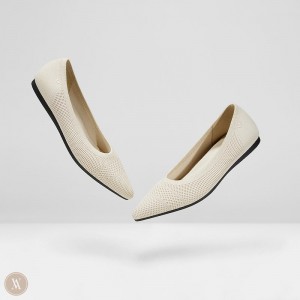 Dámské Baleríny VIVAIA Pointed-Toe Amy Krém Bílé | LRV-0705