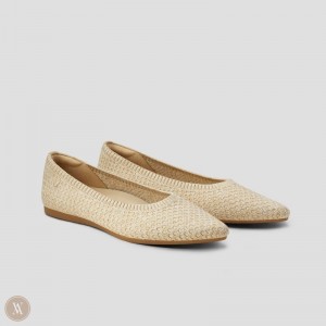 Dámské Baleríny VIVAIA Pointed-Toe Aria 5° Hemp Sand Woven | HRD-7217