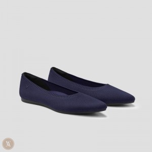 Dámské Baleríny VIVAIA Pointed-Toe Aria 5° Tmavě Blankyt | OEB-2643