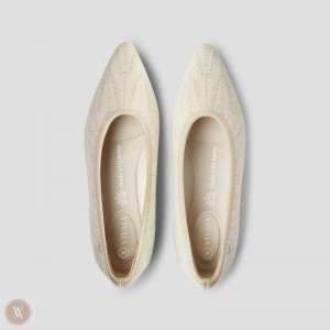 Dámské Baleríny VIVAIA Pointed-Toe Aria 5° Hemp Krém Bílé | DLX-7452