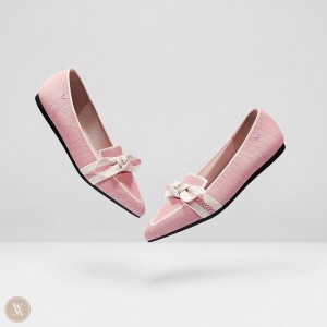 Dámské Mokasíny VIVAIA Pointed-Toe Bow Michelle Růžové | CPP-8527