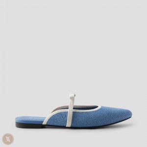 Dámské Muly VIVAIA Pointed-Toe Bow Elsie Blankyt | IQF-3687