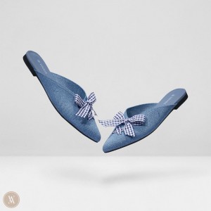 Dámské Muly VIVAIA Pointed-Toe Bow Molly Šedé Blankyt | DCR-5011