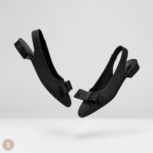 Dámské Sandály VIVAIA Pointed-Toe Bow Sling-Back Lyliann Černé | TRO-4732