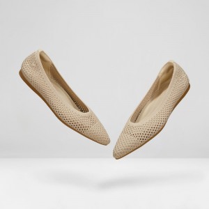 Dámské Baleríny VIVAIA Pointed-Toe Breathable Mesh Aria 5° Almond Mesh | VND-9019