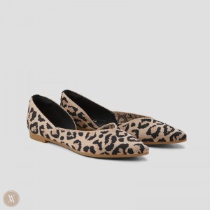 Dámské Ploché Boty VIVAIA Pointed-Toe Melia Tmavě Leopard | MHK-7554