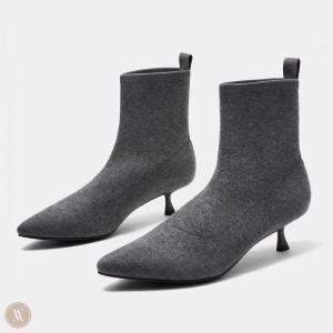 Dámské Boty Na Podpatku VIVAIA Pointed-Toe Naomi Šedé | NIS-6796