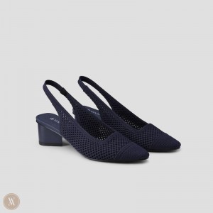 Dámské Podpatky VIVAIA Pointed-Toe Sling-Back Leah Tmavě Blankyt | XJQ-8102