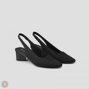 Dámské Podpatky VIVAIA Pointed-Toe Sling-Back Leah Černé | MWC-9344