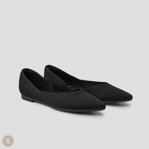 Dámské Ploché Boty VIVAIA Pointed-Toe Striped Melia Černé | ZHN-8709