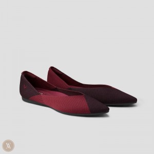 Dámské Ploché Boty VIVAIA Pointed-Toe V-Cut Valencia Vínové Červené | QDB-0891
