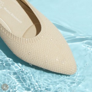 Dámské Baleríny VIVAIA Pointed-Toe Water Repellent Aria 5° Krém Bílé | KMH-3429