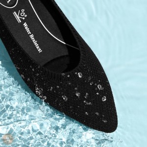 Dámské Baleríny VIVAIA Pointed-Toe Water Repellent Aria 5° Černé | EDD-3655