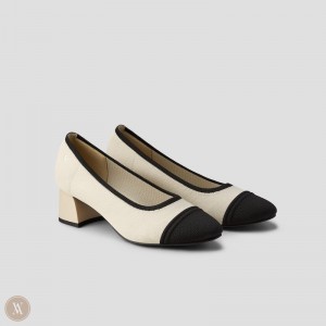 Dámské Podpatky VIVAIA Round-Toe Chunky Julie 1.0 Béžový Černé | MLD-7404