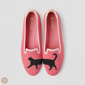 Dámské Mokasíny VIVAIA Round-Toe Embroidered Audrey Růžové | JON-4050