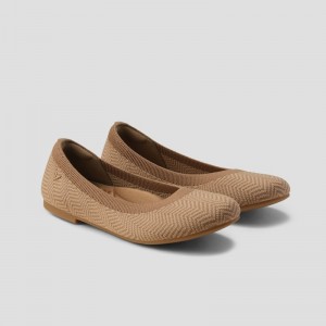 Dámské Ploché Boty VIVAIA Round-Toe Claire Espresso Chevron | AIZ-9259