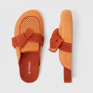 Dámské Muly VIVAIA Round-Toe Knot Lauren Koralove Oranžové | QUA-0404