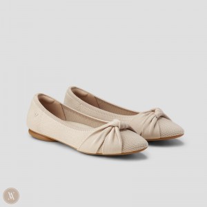 Dámské Ploché Boty VIVAIA Round-Toe Knotted Bibi Almond | IBK-1665