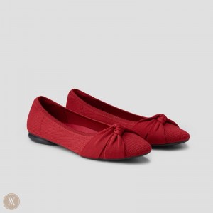 Dámské Ploché Boty VIVAIA Round-Toe Knotted Bibi Červené | UUS-0915