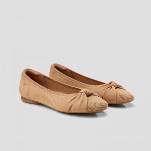 Dámské Ploché Boty VIVAIA Round-Toe Knotted Bibi Nutmeg | BCV-1873