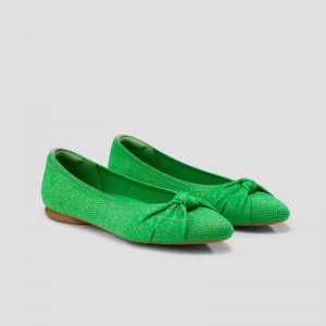 Dámské Ploché Boty VIVAIA Round-Toe Knotted Bibi Zelene | FDC-6192