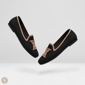 Dámské Mokasíny VIVAIA Round-Toe Nadia Černé | UHA-2532