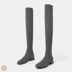Dámské Boty VIVAIA Round-Toe Over-the-Knee Madeline Šedé | OWW-5557