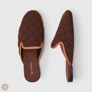 Dámské Muly VIVAIA Round-Toe Quilted Sherry Tmavě Červené Hnědé | YXC-0597