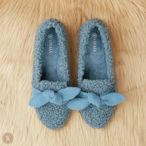 Dámské Mokasíny VIVAIA Round-Toe Recycled Faux Fur Audrey Blankyt | FIZ-4597