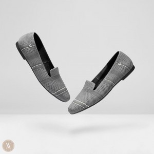 Dámské Mokasíny VIVAIA Round-Toe Stripe Elly Stříbrné Šedé | DTG-9825