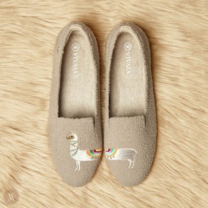 Dámské Mokasíny VIVAIA Round-Toe Terry Knit Audrey Latte - Llama | HAT-4456
