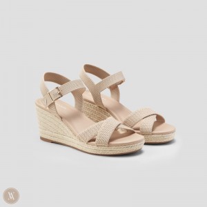 Dámské Sandály VIVAIA Round-Toe Klín Sally Almond | CPM-2267