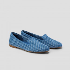 Dámské Mokasíny VIVAIA Round-Toe Woven Knit Audrey Denim Woven | LGX-4994