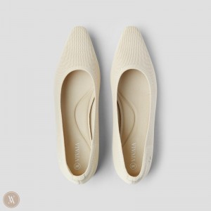 Dámské Podpatky VIVAIA Small Square-Toe Minnie Krém Bílé | ZLK-0861