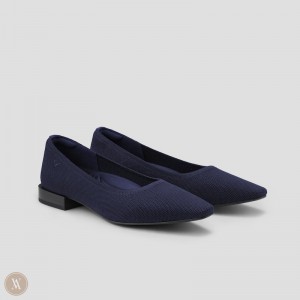 Dámské Podpatky VIVAIA Small Square-Toe Minnie Pro Tmavě Blankyt | HSG-5089
